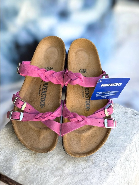 Birkenstock Shoes - 🆕 Birkenstock Franca Braided Fuchsia Oiled Leather Sandal Slides